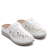Дамски удобни чехли с изрязани орнаменти HU512 white