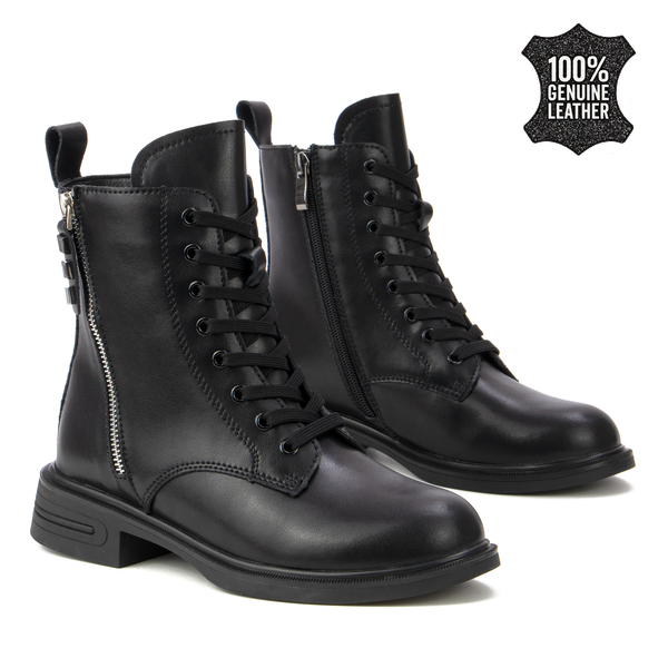 Дамски боти от естествена кожа – леки, удобни и стилни, със стабилна основа за комфорт при дълго ходене DBT6303 black