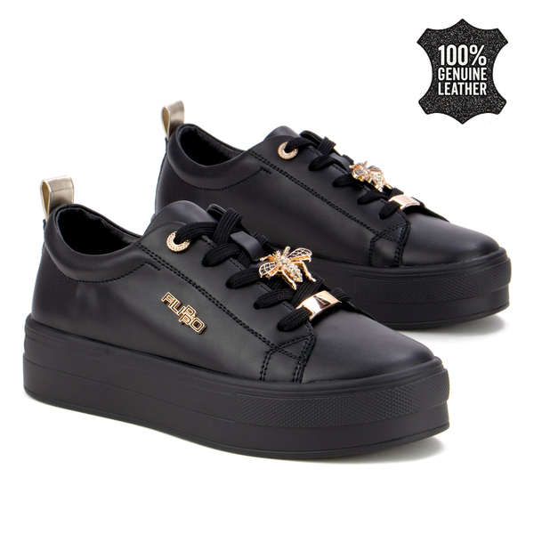 Модерни дамски кецове от естествена кожа – стабилна подметка, съвременно излъчване и удобно усещане при всяка стъпка DP3533 black DI