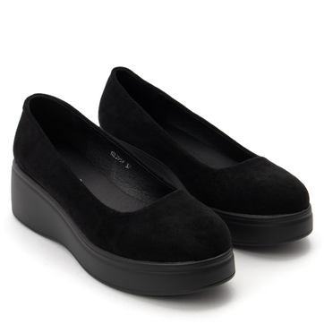 Удобни и леки дамски обувки на дебела подметка за целодневен комфорт NS395 black