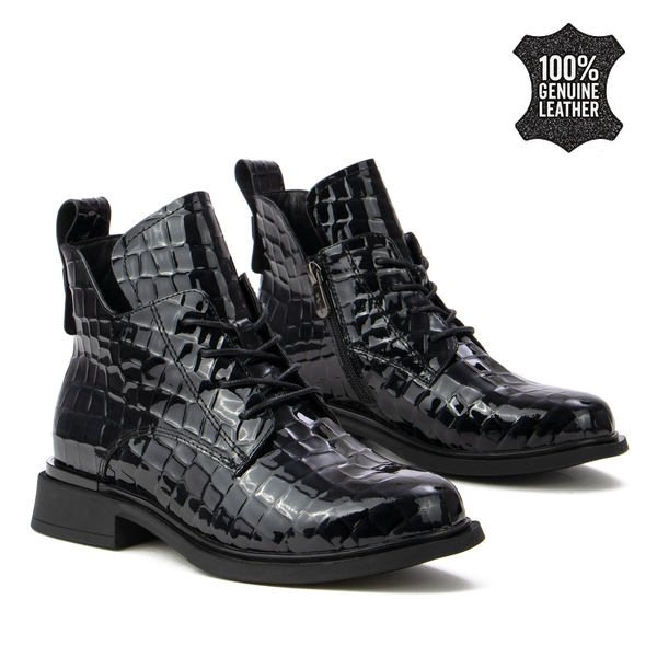 Дамски боти от естествена кожа – прецизна изработка и впечатляващ детайл за стилен завършек на всеки тоалет DBT7239 black