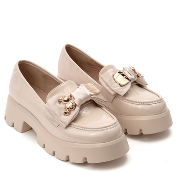 Стилни дамски обувки с декоративни елементи и удобна подметка за дълги разходки YES-3030-12 beige