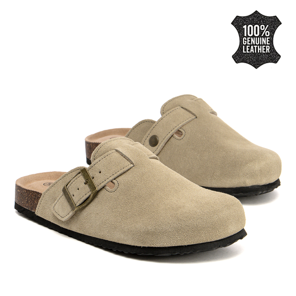 Дамски сабо от естествен велур – ежедневен комфорт с удобно прилягане, стабилно усещане при движение и изчистена визия за различни комбинации SW2663 beige