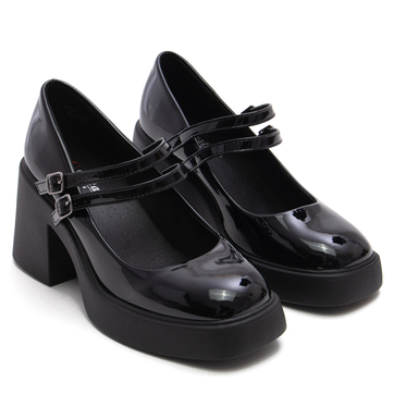 Дамски обувки на ток и двойна каишка за стабилност M381 black
