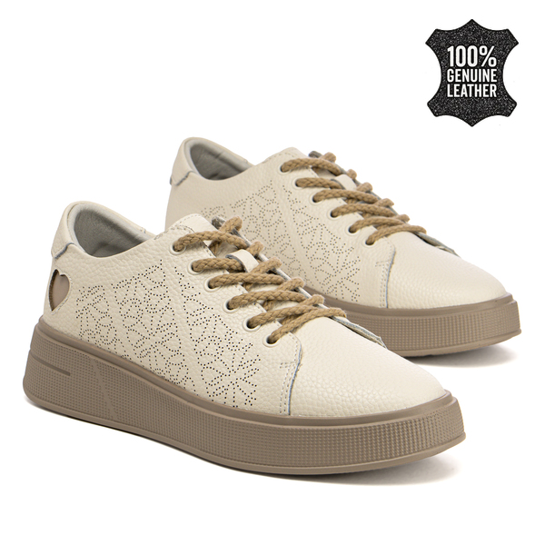 Модерни дамски кецове от естествена кожа – практичен и стилен дизайн и невероятен комфорт DP6701 beige