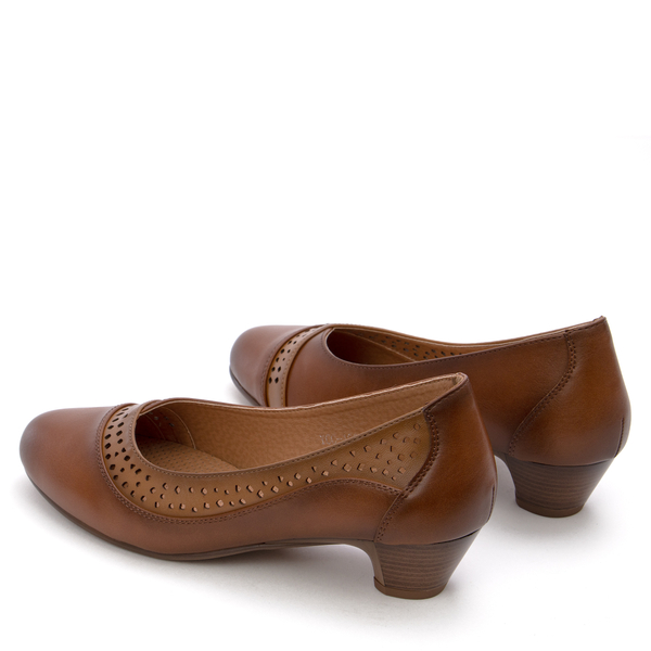 Дамски обувки с нисък ток за продължителна употреба без умора на краката - Перфектни за ежедневни дейности  YCC-108 camel
