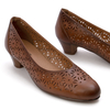 Дамски обувки с нисък ток за продължителна употреба без умора на краката - изработени от висококачествена кожа YCC-107 camel
