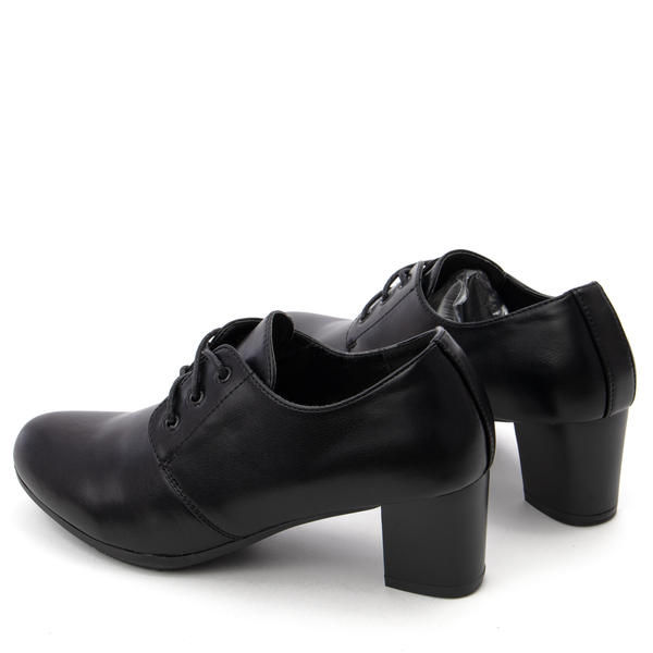 Елегантни дамски обувки с връзки и удобен ток YEHJ-183-1 black