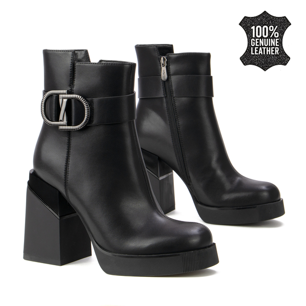 Дамски боти от естествена кожа – стилен модел с модерна форма, луксозен детайл и комфортно усещане при всяка крачка DBT7183 black