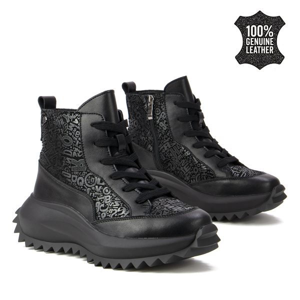 Дамски боти от естествена кожа – стилен модел с внимателно подбрани детайли и комфорт, подходящ за различни ежедневни комбинации DBT7138 black