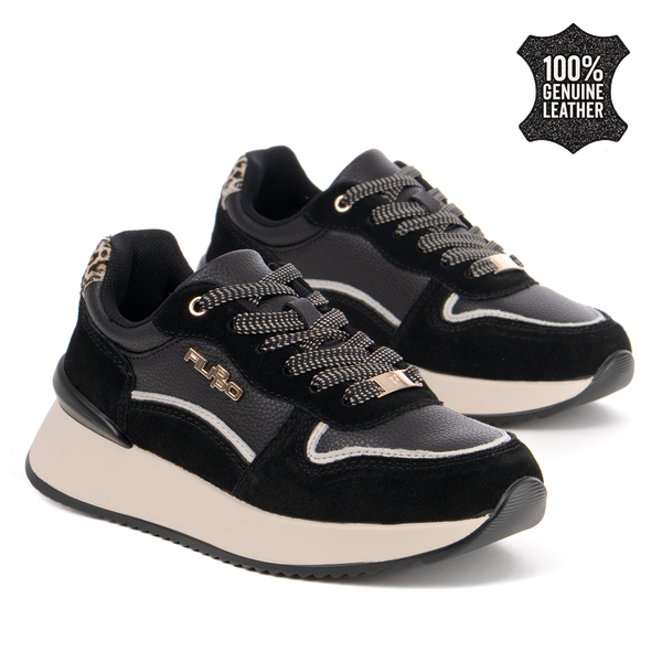 Дамски маратонки от естествена кожа – стилен модел с елегантни линии, леко усещане и комфортна подметка DP7103 black