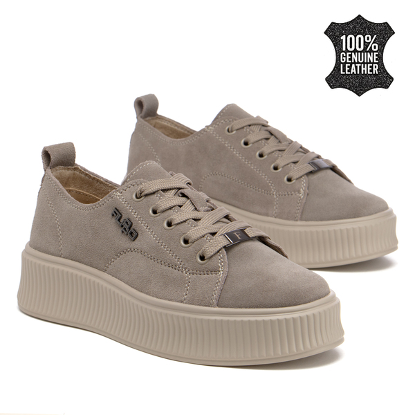 Дамски кецове от естествен велур – модерна форма, комфортна подметка и стилен дизайн, подходящи за ежедневно носене и удобство DP6122 taupe