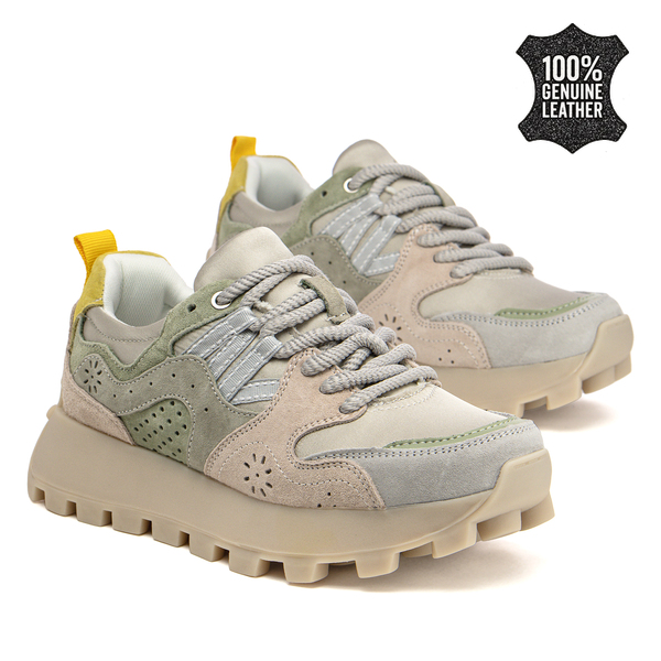 Дамски маратонки от естествена кожа – модерно излъчване с комбинация от цветни елементи и комфорт при динамично ежедневие с приятно усещане DP7560 GE BE