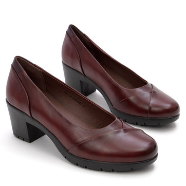 Дамски обувки с удобен ток и висококачествена кожа, идеални за продължително носене YCC-100 burg