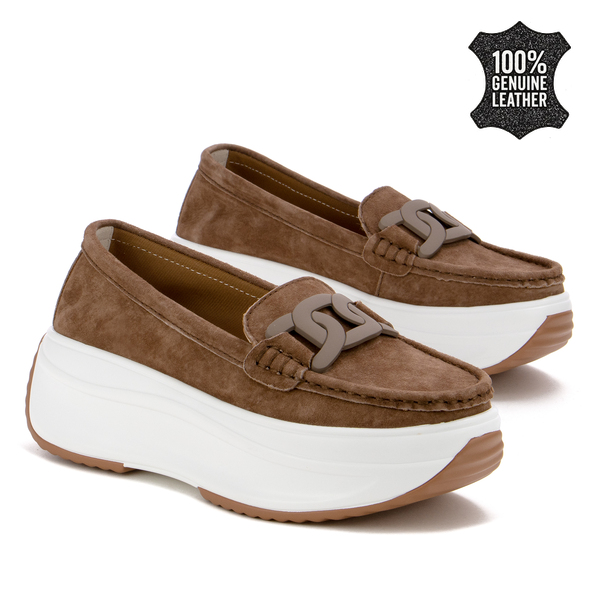 Дамски обувки от естествен велур на платформа – модерна визия и качествено изпълнение за стилно ежедневие и уверено присъствие XW1031 brown