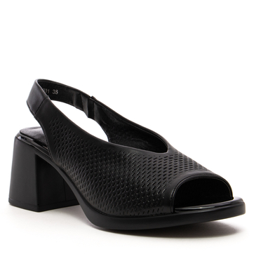 Дамски олекотени сандали на ток P1801 black
