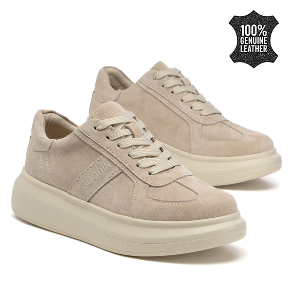 Дамски кецове от естествен велур – впечатляващ модел с изразена форма и модерна подметка, подходящ за стилно ежедневие XW1060 beige