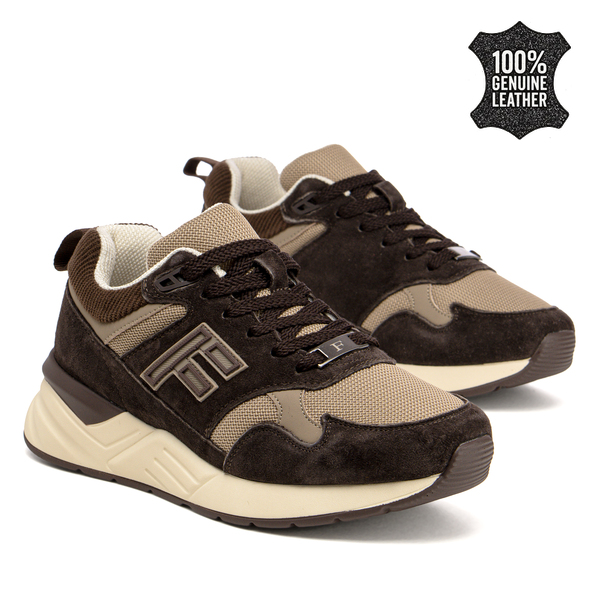 Дамски маратонки от естествен велур – удобен модел с фина перфорация и стабилна подметка, създаден за активен и модерен ден DP7881 brown