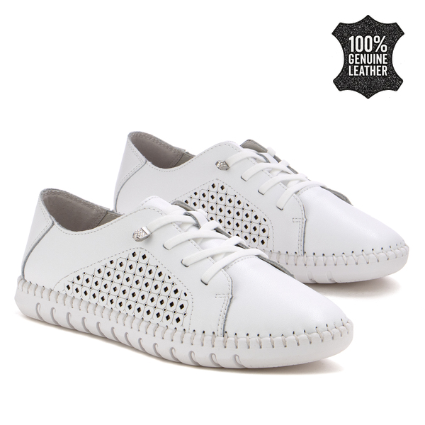 Дамски обувки от естествена кожа – практичен избор за всеки ден, много удобни и леки при продължително носене YP2608 white