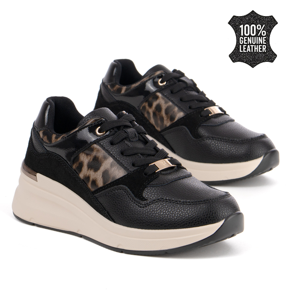 Дамски маратонки от естествена кожа – стилен избор за ежедневието с комфорт и модерна визия DP7104 black