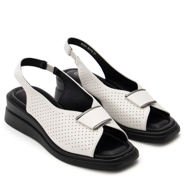 Дамски сандали с комфортна платформа за ежедневна употреба WH521 white