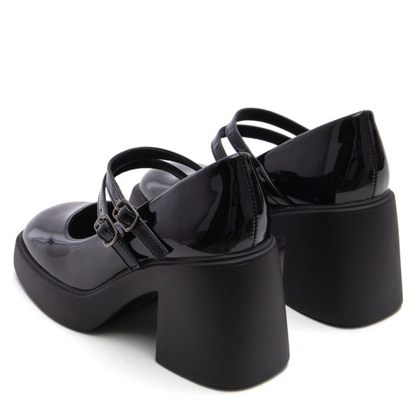 Дамски обувки на ток и двойна каишка за стабилност M381 black