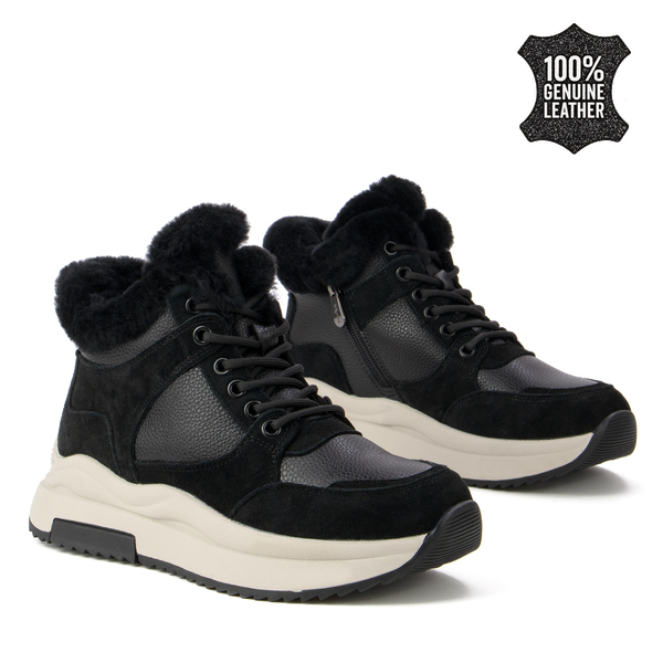 Дамски боти от естествена кожа – съвършен баланс между комфорт, топлина и стил с модерен силует и фино излъчване DBT7240 black