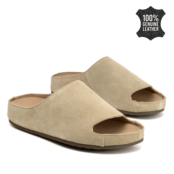 Дамски чехли от естествен велур – комфорт при всяка крачка и модерно излъчване за различни ежедневни комбинации SW2664 beige