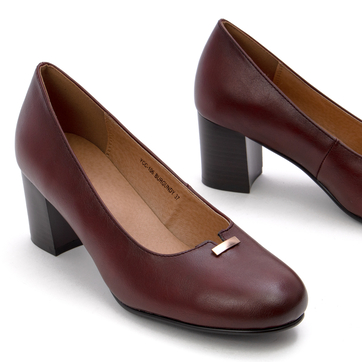 Дамски обувки с нисък ток, изработени от висококачествени материали за максимален комфорт и дълготрайна употреба YCC-106 bordo