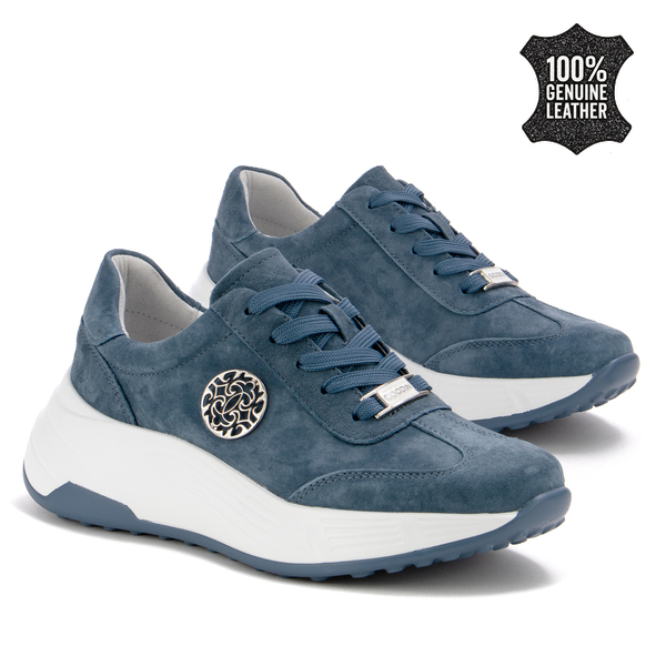 Дамски маратонки от естествен велур – модерен ежедневен модел с удобна платформа, свежа визия и комфорт за динамични дни XW1030 navy