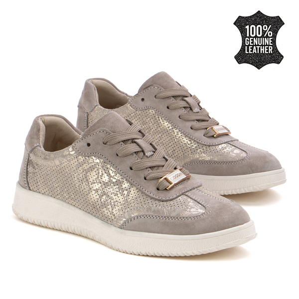 Дамски кецове от естествен велур – стилен модел с премиум визия, комфорт при носене и уверено усещане през целия ден XW1014 beige/gold