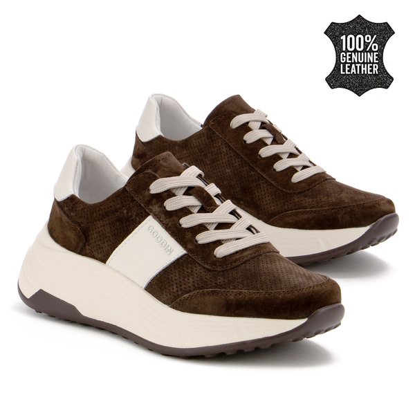 Дамски маратонки от естествен велур – стилно предложение с изразен характер, комфортна форма и завършена визия за всекидневно носене XW1042 coffee