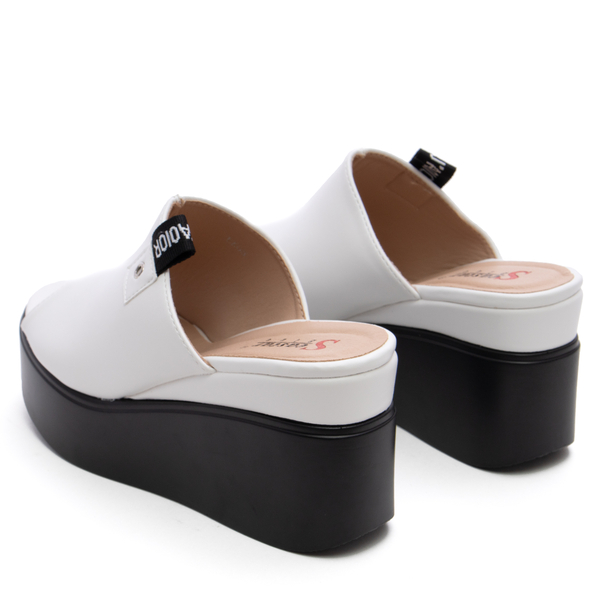 Дамски чехли на платформа с елегантен дизайн EK05 white