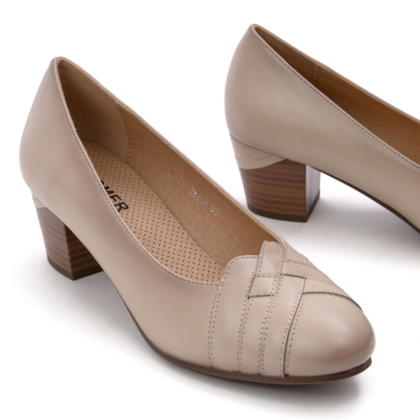 Дамски обувки на нисък ток - перфектни за продължителна употреба без умора на краката YCC-109 beige