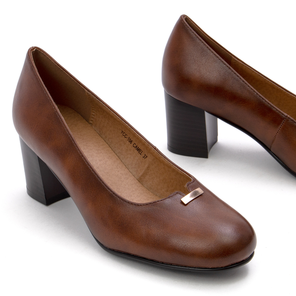 Дамски обувки с нисък ток, изработени от висококачествени материали за максимален комфорт и дълготрайна употреба YCC-106 camel