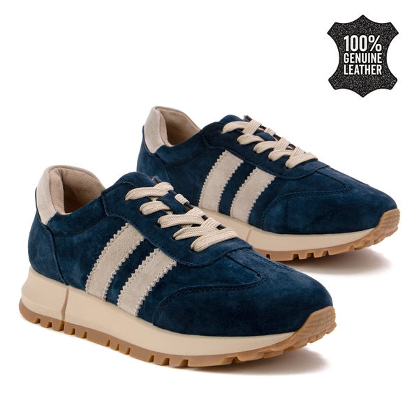 Дамски маратонки от естествен велур – висок комфорт, качествени материали и стилен ежедневен дизайн с удобна подметка LX1080 navy